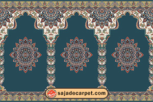 فرش سجاده ای برای مسجد – سجاده فرش کاشان طرح ضیافت با رنگ آبی