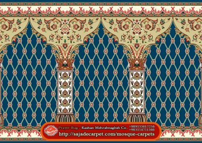 Mosque carpet for sale - prayer rug - Saghar Design - blue carpet