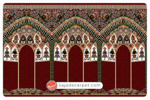 فرش سجاده ای سنتی قرمز - محراب نقش