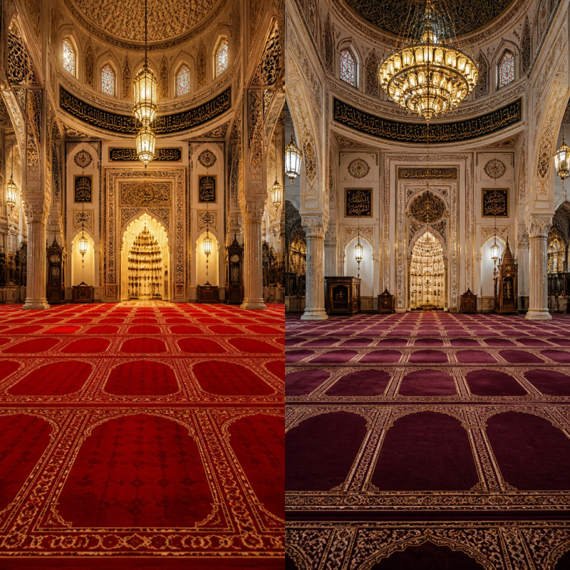 فرش سجادهای زرشکی یا قرمز؟ مقایسه کامل برای انتخاب بهتر 7 1a58bd60 27b1 4ebc ae42 8c1594f6283f